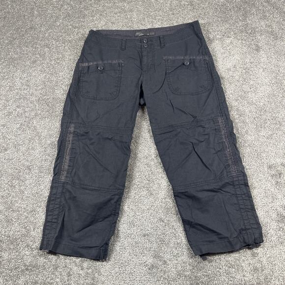Prana Cargo Pants Womens 8 Lightweight Thin Breathable Pockets Adjustable Length - Picture 1 of 11